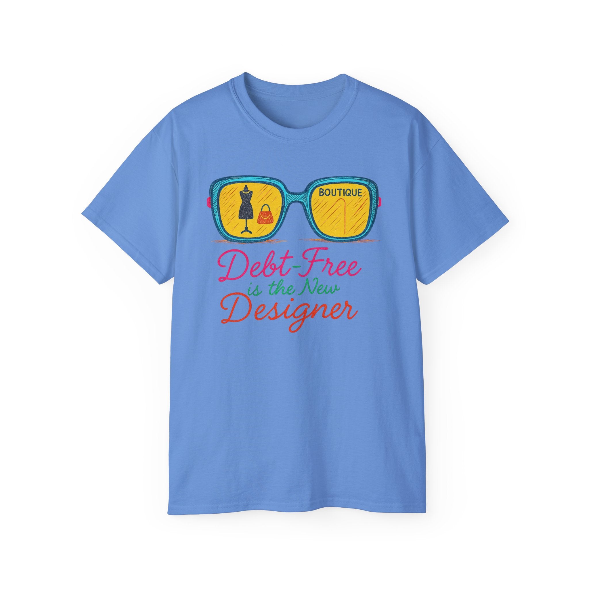 Debt-Free Designer Tee, Fashion Inspiration Shirt, Trendy Gift for Creatives, Casual Wear, Motivational Outfit