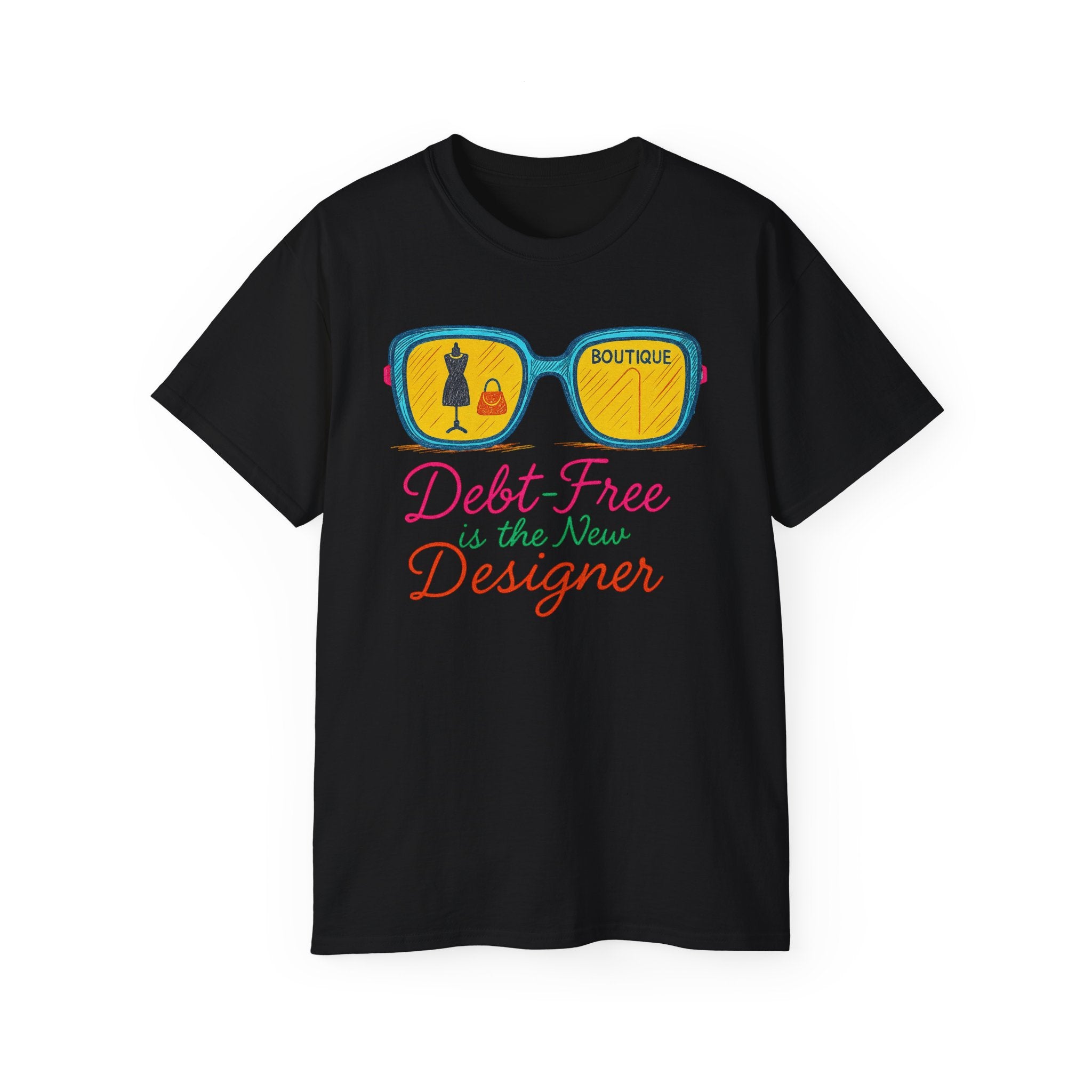 Debt-Free Designer Tee, Fashion Inspiration Shirt, Trendy Gift for Creatives, Casual Wear, Motivational Outfit