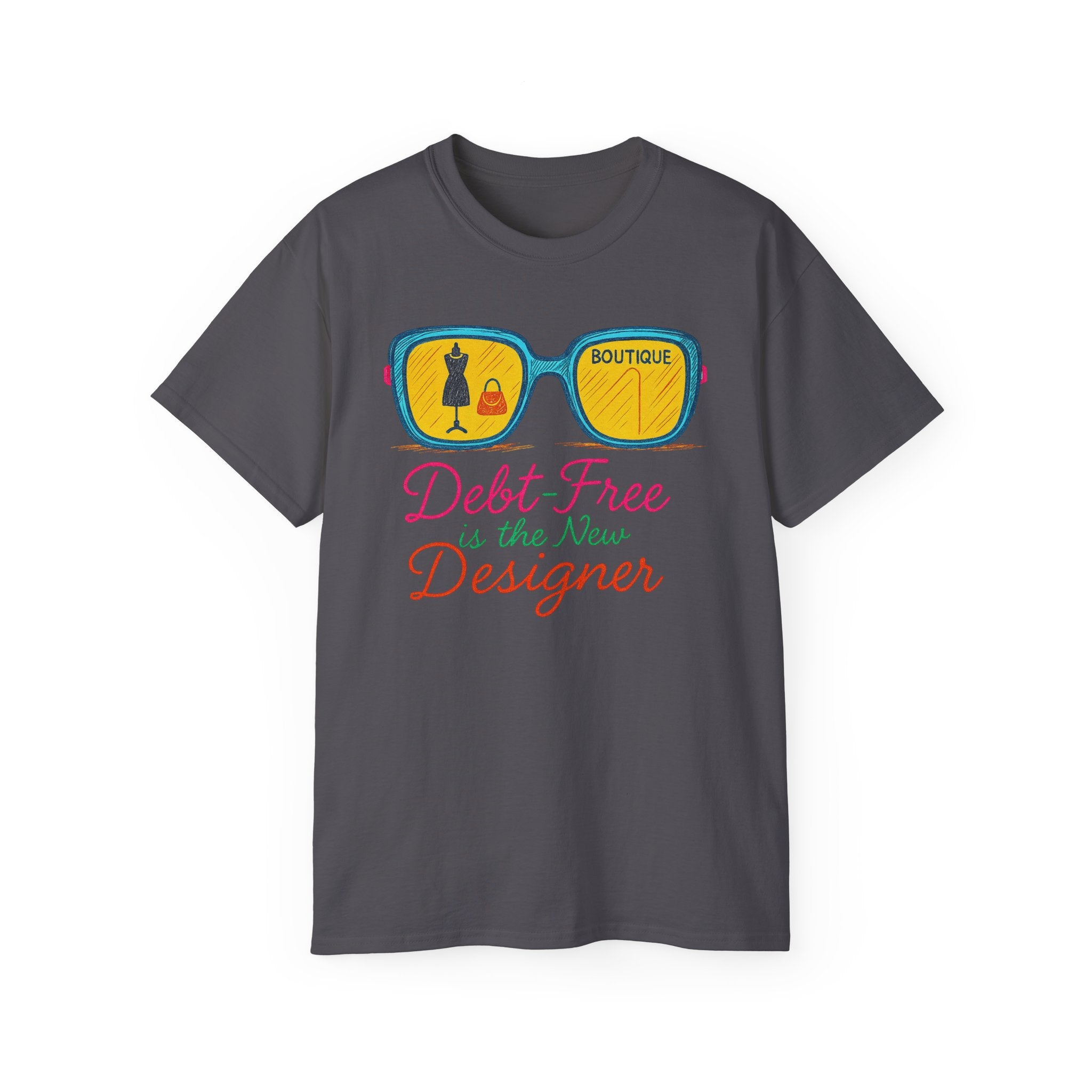 Debt-Free Designer Tee, Fashion Inspiration Shirt, Trendy Gift for Creatives, Casual Wear, Motivational Outfit