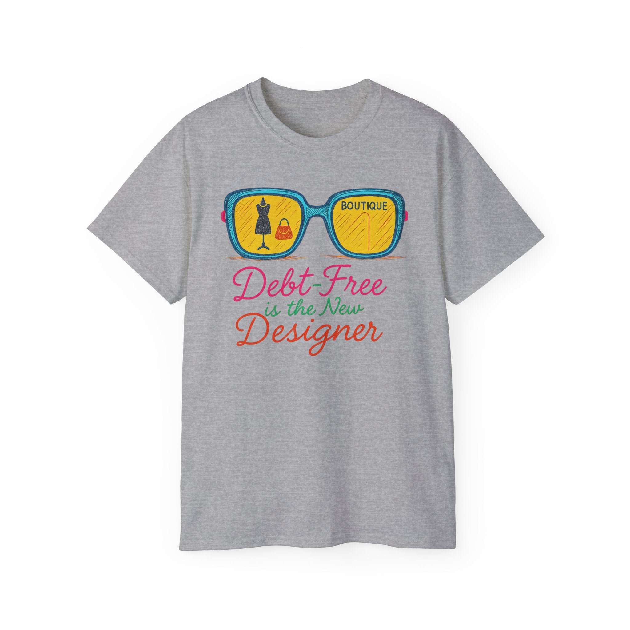 Debt-Free Designer Tee, Fashion Inspiration Shirt, Trendy Gift for Creatives, Casual Wear, Motivational Outfit