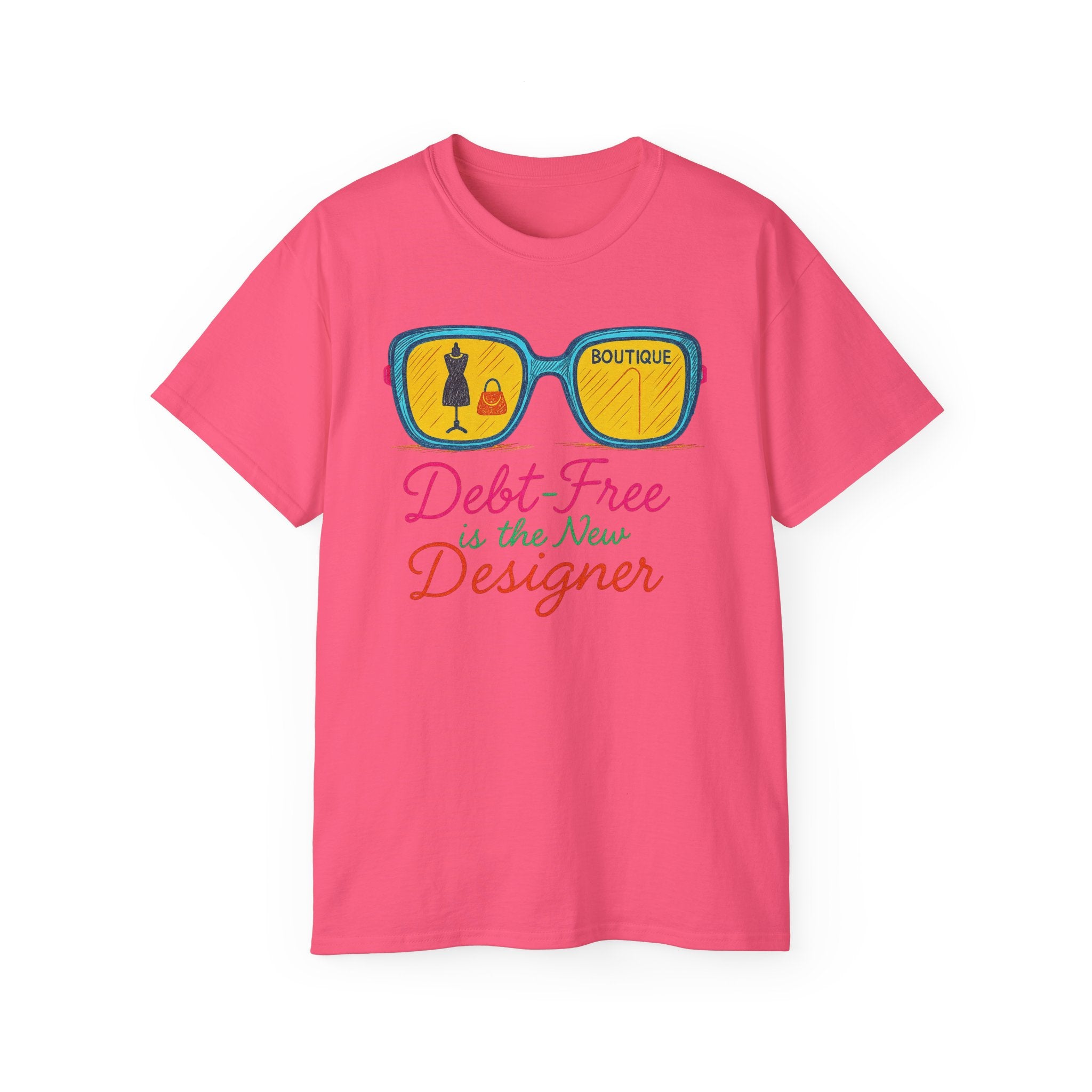 Debt-Free Designer Tee, Fashion Inspiration Shirt, Trendy Gift for Creatives, Casual Wear, Motivational Outfit
