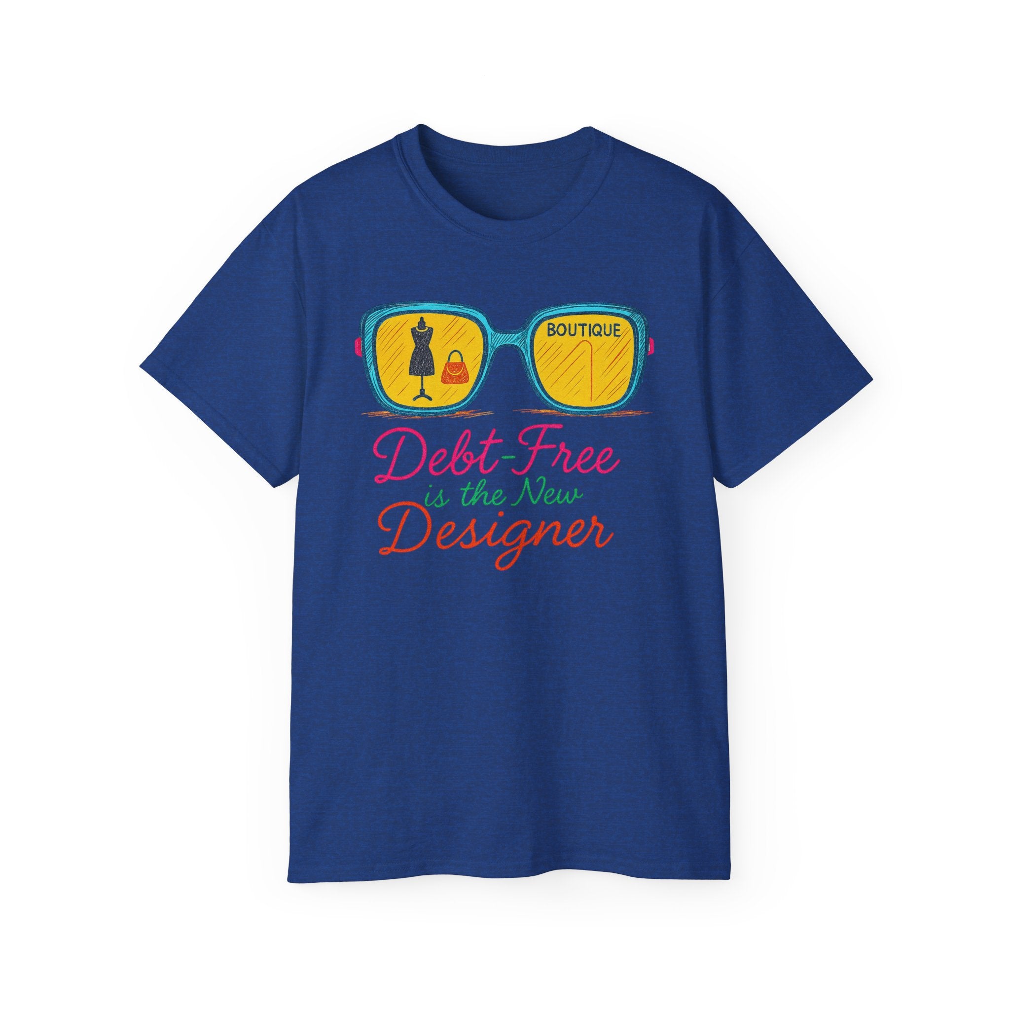 Debt-Free Designer Tee, Fashion Inspiration Shirt, Trendy Gift for Creatives, Casual Wear, Motivational Outfit