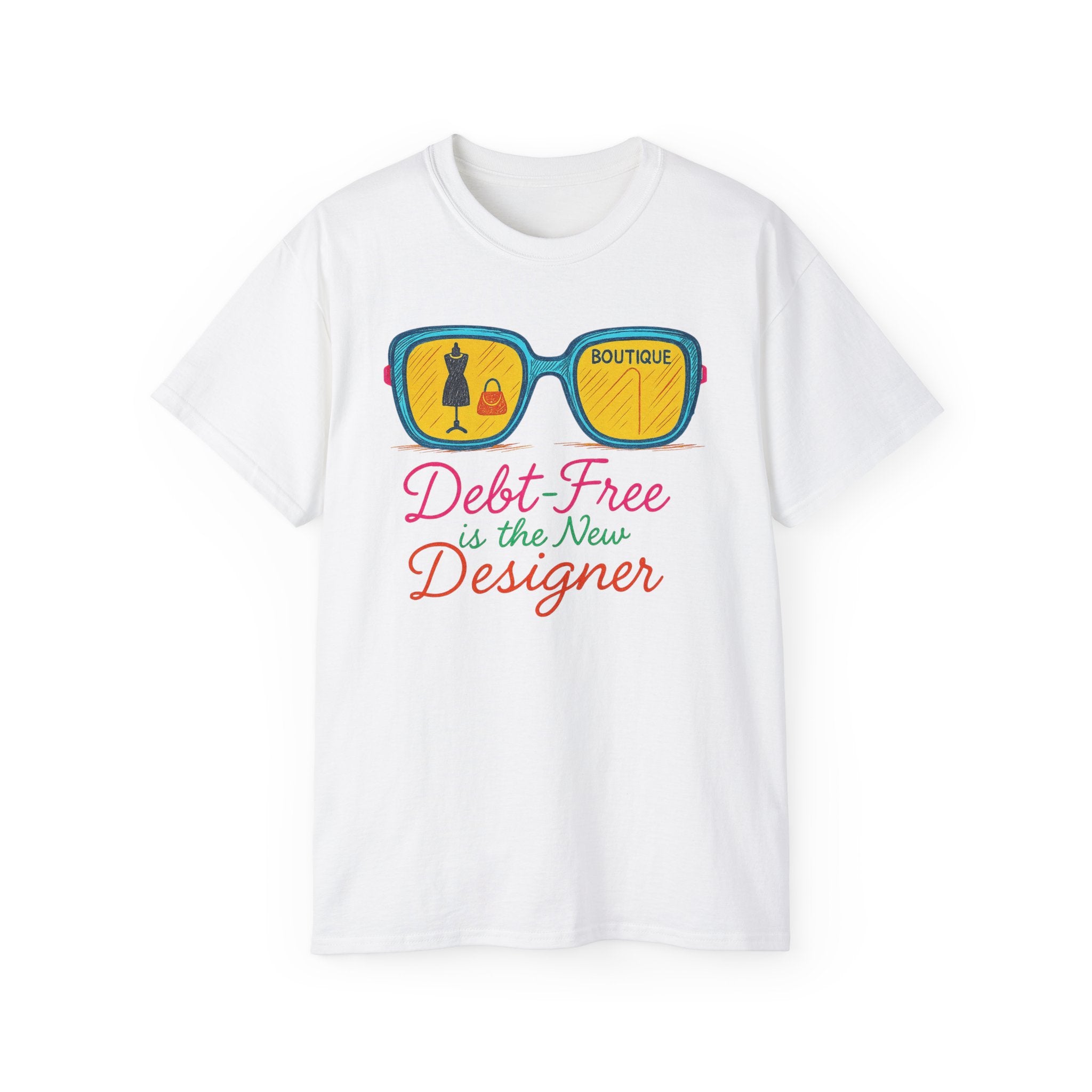 Debt-Free Designer Tee, Fashion Inspiration Shirt, Trendy Gift for Creatives, Casual Wear, Motivational Outfit